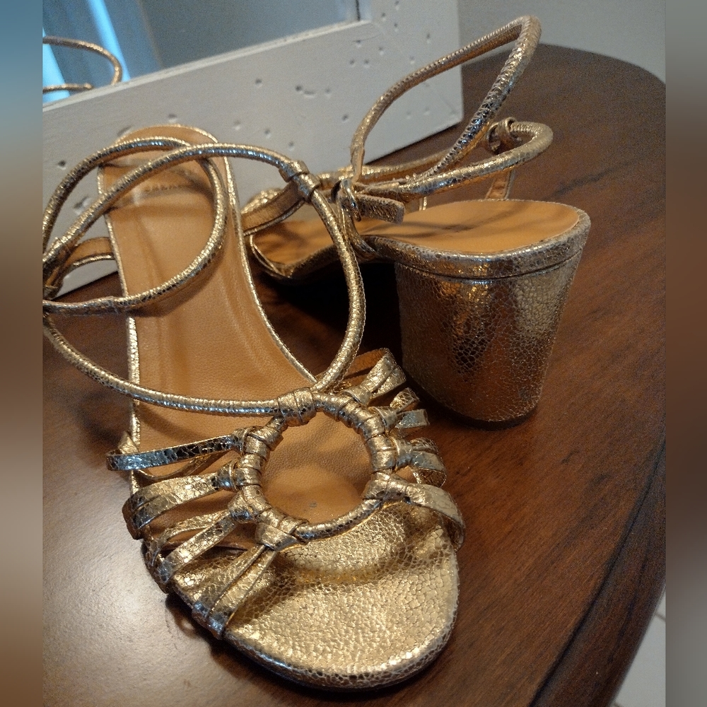 Sezane gold sandals
